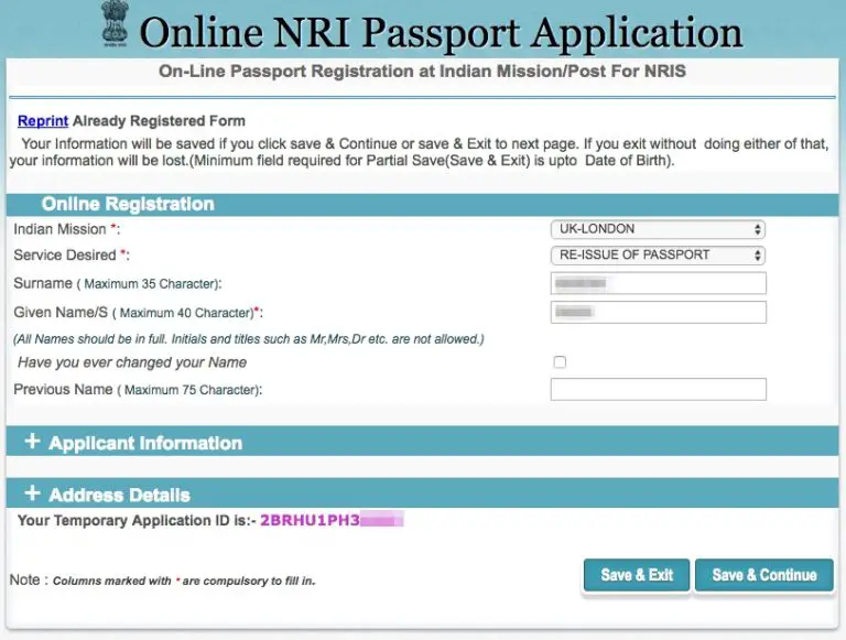 passport renewal application india