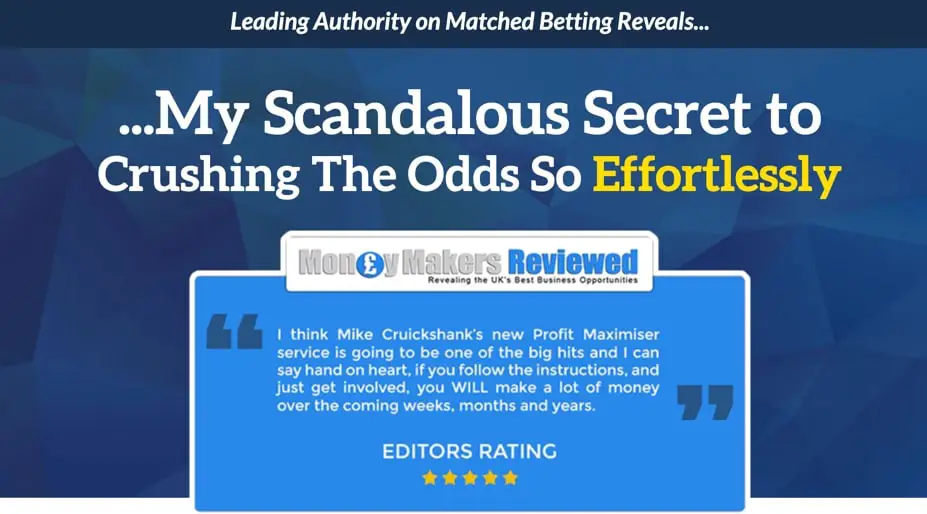 profit maximiser matched betting website